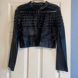 Crop faux leather